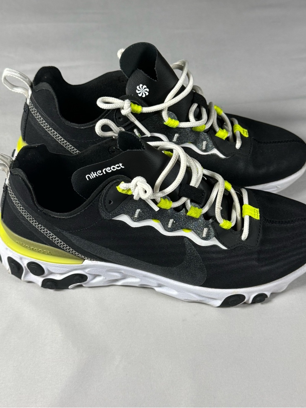 Nike Women's React Element 55 SE "Black Lemon Venom" sneakers